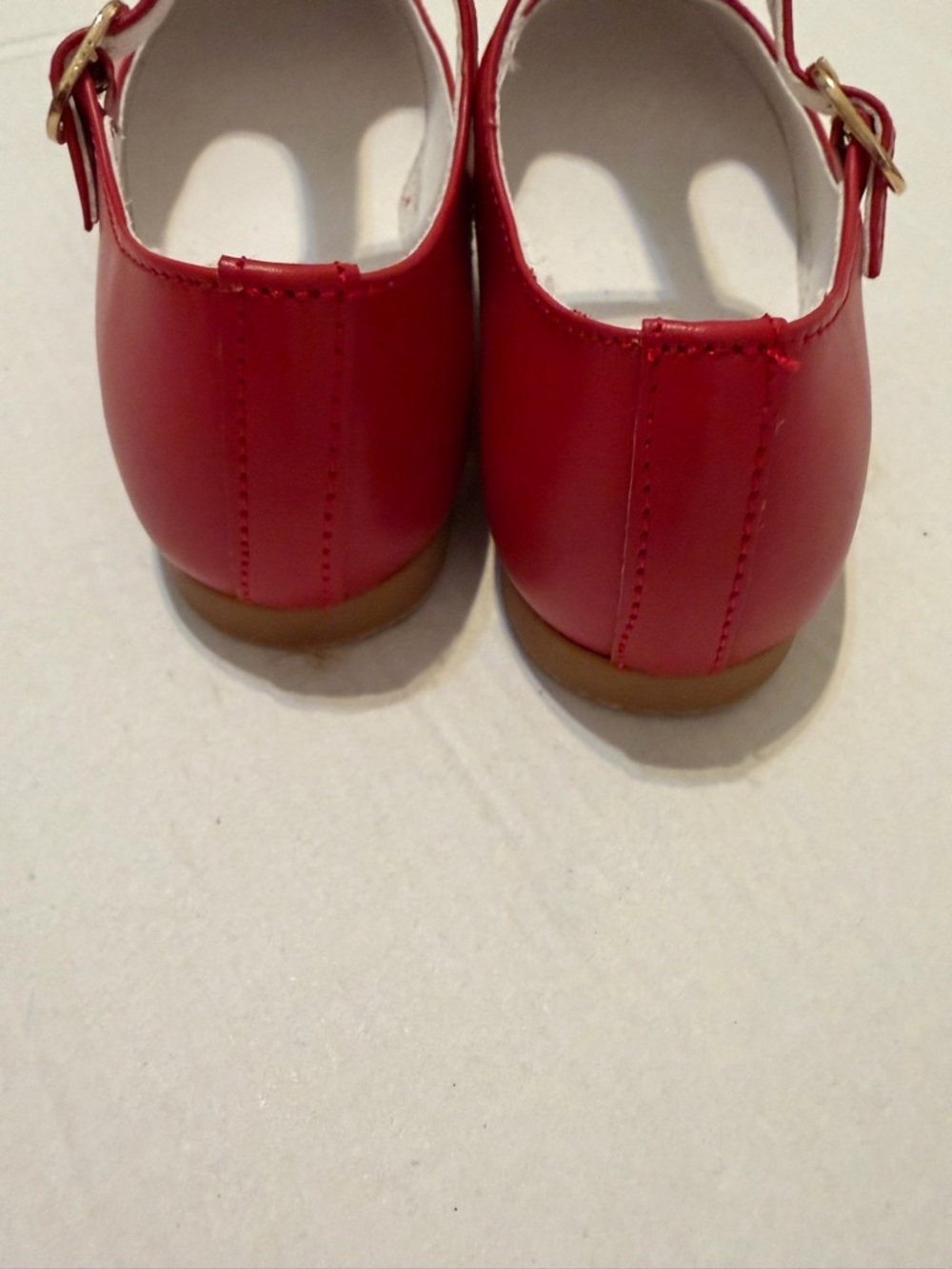 La Coqueta Red Leather T-Bar Mary Jane Shoes EU 27 US 10 - Picture 14 of 15